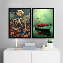 Kit 2 Quadros Decorativos da Morte Surge a Vida 33x24cm - com vidro