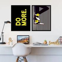 Kit 2 Quadros Decorativos Do More 45X34 C/Vidro - Preta