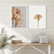 Kit 2 Quadros Decorativos Florais Nuances Bege 45x34cm Kit 2 Quadros Decorativos Florais Nuances Bege 45x34cm