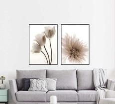 Kit 2 quadros decorativos flores 50x70cm sem vidro Kit 2 quadros decorativos flores 50x70cm sem vidro