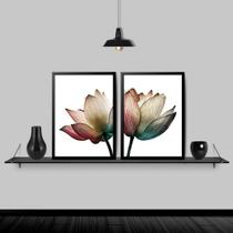 Kit 2 Quadros Decorativos Flores Metade 45x34cm Kit 2 Quadros Decorativos Flores Metade 45x34cm