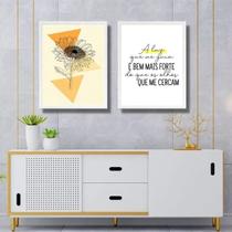 Kit 2 Quadros Decorativos Girassol - Luz 33X24Cm