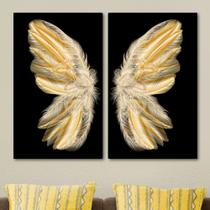 kit 2 Quadros Decorativos Grande Asas de Anjos em Tela Canvas