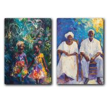 Kit 2 Quadros Decorativos Ibejis/Eres e Preto Velho Umbanda Candomblé Decoração Orixá Kit 2 Quadros Decorativos Ibejis/Eres e Preto Velho Umbanda Candomblé Decoração Orixá