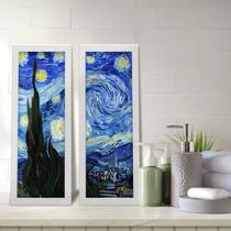 Kit 2 Quadros Decorativos Lavabo Arte Noite Estrelada Van Gogh - Deliquadros