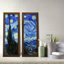 Kit 2 Quadros Decorativos Lavabo Arte Noite Estrelada Van Gogh