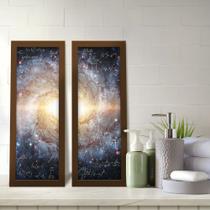 Kit 2 Quadros Decorativos Lavabo Galáxia Espaço Universo