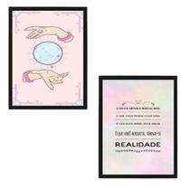 Kit 2 Quadros Decorativos Lei Da Mente 24X18 Madeira Branca Kit 2 Quadros Decorativos Lei Da Mente 24X18 Madeira Branca
