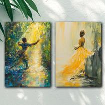 Kit 2 Quadros Decorativos Logunede e Oxum Umbanda Candomblé Decoração Orixá Exclusivo