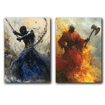 Kit 2 Quadros Decorativos Ogum e Xangô Umbanda Candomblé Decoração Orixá Exclusivo Kit 2 Quadros Decorativos Ogum e Xangô Umbanda Candomblé Decoração Orixá Exclusivo