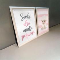 Kit 2 Quadros Decorativos Ovelinha Sonhe Alto 34x44cm Kit 2 Quadros Decorativos Ovelinha Sonhe Alto 34x44cm