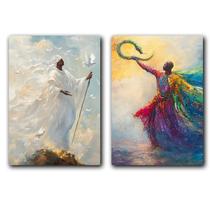 Kit 2 Quadros Decorativos Oxalá e Oxumaré Umbanda Candomblé Decoração Orixá Exclusivo Kit 2 Quadros Decorativos Oxalá e Oxumaré Umbanda Candomblé Decoração Orixá Exclusivo