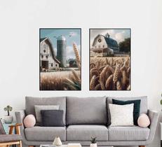 Kit 2 quadros decorativos paisagens 50x70cm sem vidro Kit 2 quadros decorativos paisagens 50x70cm sem vidro