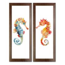 Kit 2 Quadros Decorativos para Cozinha Área Goumet kitnet copa temperos frutas cantina Panela talheres 20x60cm