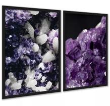 Kit 2 Quadros Decorativos Pedras - Cristais 33X24Cm - Vidro Kit 2 Quadros Decorativos Pedras - Cristais 33X24Cm - Vidro