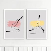 Kit 2 Quadros Decorativos Pilates - Abstratos 45x34cm Kit 2 Quadros Decorativos Pilates - Abstratos 45x34cm