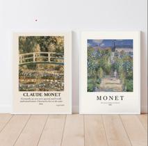 Kit 2 Quadros Decorativos Pinturas DeMonet 45x34cm - com vidro