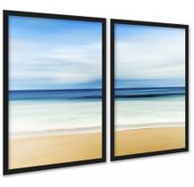 Kit 2 Quadros Decorativos Praia Céu Areia Mar 24x18cm