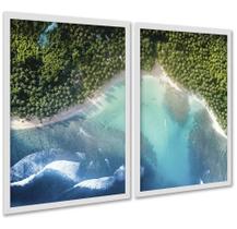 Kit 2 Quadros Decorativos Praia Floresta 24x18cm Kit 2 Quadros Decorativos Praia Floresta 24x18cm