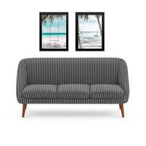 Kit 2 Quadros Decorativos Praia Relaxar 33X24Cm - Com Vidro