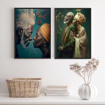 Kit 2 Quadros Decorativos Preto E Preta Velha 24x18cm Kit 2 Quadros Decorativos Preto E Preta Velha 24x18cm