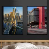Kit 2 Quadros Decorativos São Paulo - Coloridos 45X34Cm Kit 2 Quadros Decorativos São Paulo - Coloridos 45X34Cm
