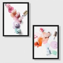 Kit 2 Quadros Decorativos vidros Esmaltes 24x18cm