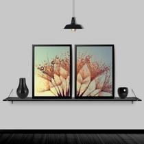 Kit 2 Quadros Dente De Leão Orvalho 33X24Cm Madeira Branca Kit 2 Quadros Dente De Leão Orvalho 33X24Cm Madeira Branca