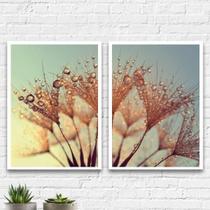 Kit 2 Quadros Dente De Leão Orvalho 45X34Cm Madeira Preta Kit 2 Quadros Dente De Leão Orvalho 45X34Cm Madeira Preta