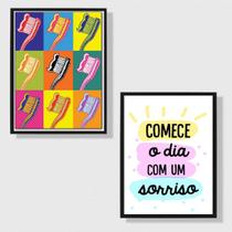 Kit 2 Quadros Dentista Pop Arte 24x18cm Kit 2 Quadros Dentista Pop Arte 24x18cm