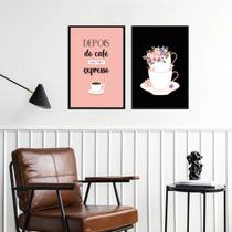 Kit 2 Quadros Depois Do Café Me Expresso 45x34cm - com vidro Kit 2 Quadros Depois Do Café Me Expresso 45x34cm - com vidro