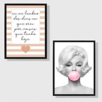 Kit 2 Quadros Dias Em Que Orei Chiclete 24X18Cm