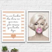 Kit 2 Quadros Dias Em Que Orei Chiclete 33x24cm Kit 2 Quadros Dias Em Que Orei Chiclete 33x24cm