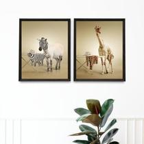 Kit 2 Quadros Divertidos Lavandería Animais 24X18Cm Kit 2 Quadros Divertidos Lavandería Animais 24X18Cm