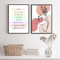 Kit 2 Quadros É Preciso P- Mulher 45X34Cm