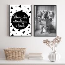 Kit 2 Quadros Engraçados Banheiro - Sharpeei 45X34Cm