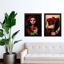 Kit 2 Quadros Entidade Maria Padilha das Almas 33x24cm