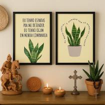 Kit 2 Quadros Espada São Jorge -Ogum São Jorge 33X24Cm-Vidro