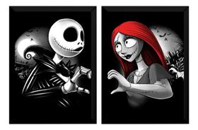 Kit 2 Quadros Estranho Mundo De Jack & Sally Arte Namorados