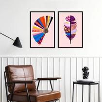 Kit 2 Quadros Fashion Estampas Diversas 33x24cm - com vidro Kit 2 Quadros Fashion Estampas Diversas 33x24cm - com vidro
