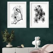 Kit 2 Quadros Flores Transparentes - 60x48cm