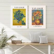 Kit 2 Quadros Flores Van Gogh 24x18cm - Com Vidro