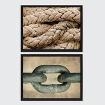 Kit 2 Quadros Fotografias Corda E Corrente 45x34cm - com vidro