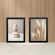 Kit 2 Quadros Fotografias Minimalistas Bege 24x18cm - com vidro Kit 2 Quadros Fotografias Minimalistas Bege 24x18cm - com vidro
