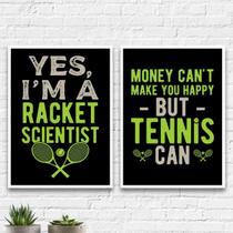 Kit 2 Quadros Frases Tennis 24x18cm - com vidro Kit 2 Quadros Frases Tennis 24x18cm - com vidro