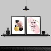 Kit 2 Quadros Geométricos Dias Em Que Orei 33x24cm