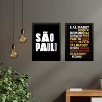 Kit 2 Quadros Gírias De Sampa - São Paulo 45X34Cm Kit 2 Quadros Gírias De Sampa - São Paulo 45X34Cm
