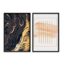 Kit 2 Quadros Gold - Com vidro Kit 2 Quadros Gold - Com vidro