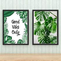 Kit 2 Quadros Good Vibes Only 24x18cm Kit 2 Quadros Good Vibes Only 24x18cm