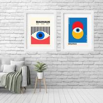 Kit 2 Quadros Grandes Bauhaus Olhos - 60X48Cm